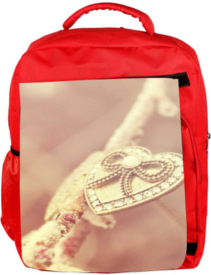 

Snoogg Eco Friendly Canvas Heart Penden Designer Backpack Rucksack School Travel Unisex Casual Canvas Bag Bookbag Satchel 5 L Backpack(Red)
