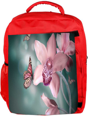

Snoogg Eco Friendly Canvas Pink Flower And Butterfly Designer Backpack Rucksack School Travel Unisex Casual Canvas Bag Bookbag Satchel 5 L Backpack(Red)