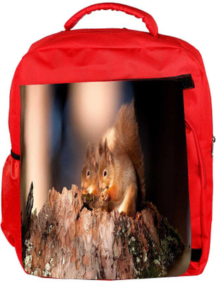 

Snoogg Eco Friendly Canvas Pair Of Squarrils Designer Backpack Rucksack School Travel Unisex Casual Canvas Bag Bookbag Satchel 5 L Backpack(Red)
