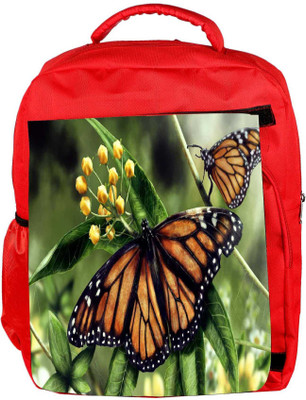 

Snoogg Eco Friendly Canvas Butterfly In A Pair Designer Backpack Rucksack School Travel Unisex Casual Canvas Bag Bookbag Satchel 5 L Backpack(Red)