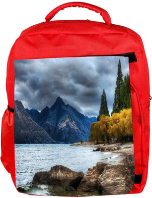 

Snoogg Eco Friendly Canvas Amazing Nature Corner Designer Backpack Rucksack School Travel Unisex Casual Canvas Bag Bookbag Satchel 5 L Backpack(Red)