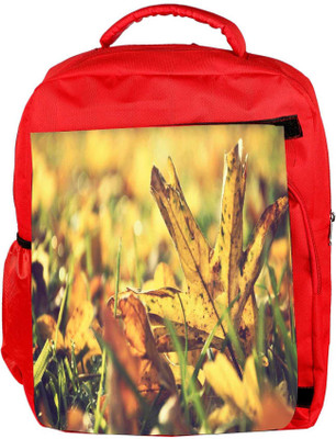 

Snoogg Eco Friendly Canvas Dry Leaves In Garden Designer Backpack Rucksack School Travel Unisex Casual Canvas Bag Bookbag Satchel 5 L Backpack(Red)