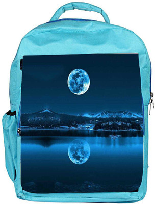 

Snoogg Eco Friendly Canvas Full Moon Reflection Backpack Rucksack School Travel Unisex Casual Canvas Bag Bookbag Satchel 5 L Backpack(Blue)