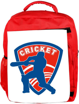 

Snoogg Eco Friendly Canvas Cricket Logo Backpack Rucksack School Travel Unisex Casual Canvas Bag Bookbag Satchel 5 L Backpack(Red)