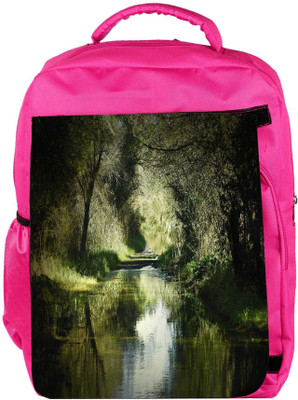 

Snoogg Eco Friendly Canvas Dense Lake Designer Backpack Rucksack School Travel Unisex Casual Canvas Bag Bookbag Satchel 5 L Backpack(Pink)
