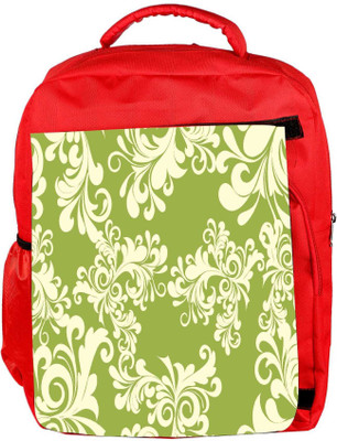 

Snoogg Eco Friendly Canvas Abstract White Green Pattern Designer Backpack Rucksack School Travel Unisex Casual Canvas Bag Bookbag Satchel 5 L Backpack(Red)