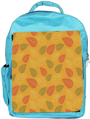 

Snoogg Eco Friendly Canvas Red And Green Leaves Yellow Pattern Designer Backpack Rucksack School Travel Unisex Casual Canvas Bag Bookbag Satchel 5 L Backpack(Blue)