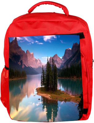 

Snoogg Eco Friendly Canvas Treea And Lake Designer Backpack Rucksack School Travel Unisex Casual Canvas Bag Bookbag Satchel 5 L Backpack(Red)