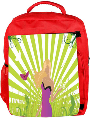 

Snoogg Eco Friendly Canvas Abstract Illustration Backpack Rucksack School Travel Unisex Casual Canvas Bag Bookbag Satchel 5 L Backpack(Red)