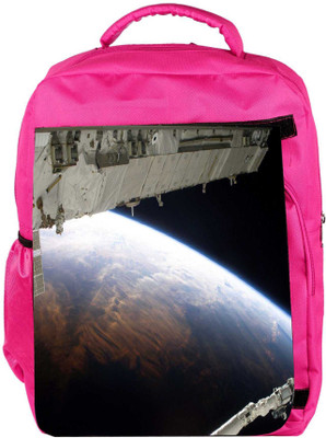 

Snoogg Eco Friendly Canvas Earth View From Top At Night Designer Backpack Rucksack School Travel Unisex Casual Canvas Bag Bookbag Satchel 5 L Backpack(Pink)