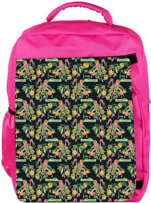 

Snoogg Eco Friendly Canvas Forest Croc Pattern Backpack Rucksack School Travel Unisex Casual Canvas Bag Bookbag Satchel 5 L Backpack(Pink)