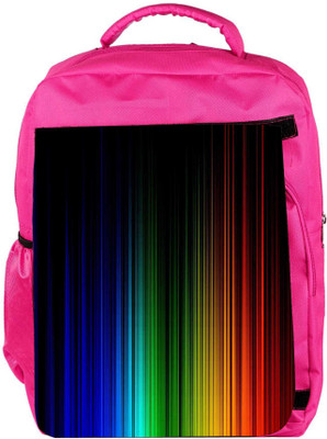 

Snoogg Eco Friendly Canvas Rainbow Color Design Designer Backpack Rucksack School Travel Unisex Casual Canvas Bag Bookbag Satchel 5 L Backpack(Pink)