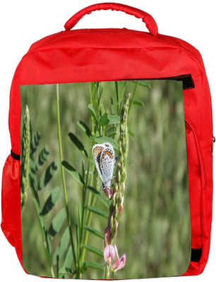 

Snoogg Eco Friendly Canvas White Butterfly Designer Backpack Rucksack School Travel Unisex Casual Canvas Bag Bookbag Satchel 5 L Backpack(Red)