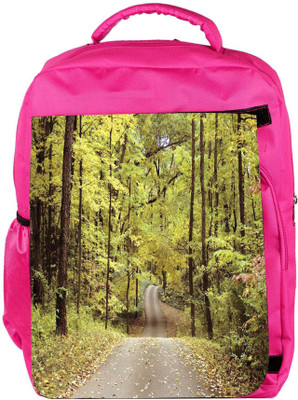 

Snoogg Eco Friendly Canvas Roads In Forest Designer Backpack Rucksack School Travel Unisex Casual Canvas Bag Bookbag Satchel 5 L Backpack(Pink)