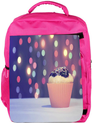 

Snoogg Eco Friendly Canvas Vintage Purple Cupcake Designer Backpack Rucksack School Travel Unisex Casual Canvas Bag Bookbag Satchel 5 L Backpack(Pink)