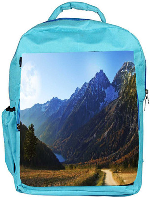 

Snoogg Eco Friendly Canvas Pathway Along The Mountain Side Designer Backpack Rucksack School Travel Unisex Casual Canvas Bag Bookbag Satchel 5 L Backpack(Blue)