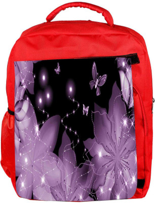 

Snoogg Eco Friendly Canvas Floral Butterfly Designer Backpack Rucksack School Travel Unisex Casual Canvas Bag Bookbag Satchel 5 L Backpack(Red)