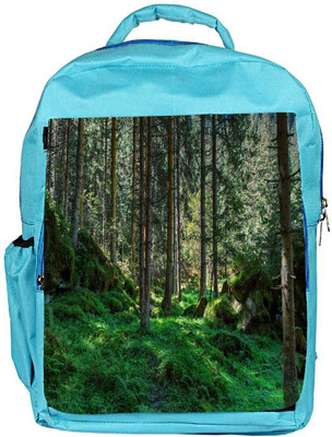

Snoogg Eco Friendly Canvas Desnse Forest Designer Backpack Rucksack School Travel Unisex Casual Canvas Bag Bookbag Satchel 5 L Backpack(Blue)