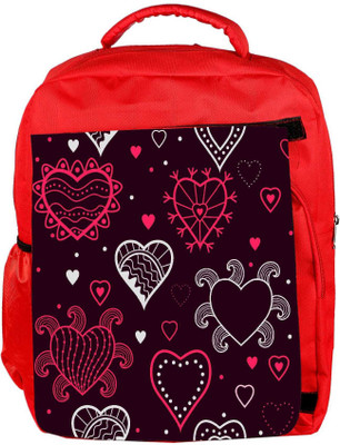 

Snoogg Eco Friendly Canvas Abstract Hearts Maroon Pattern Designer Backpack Rucksack School Travel Unisex Casual Canvas Bag Bookbag Satchel 5 L Backpack(Red)