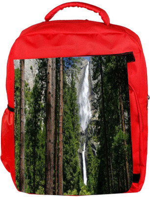 

Snoogg Eco Friendly Canvas Waterfall In Forest Designer Backpack Rucksack School Travel Unisex Casual Canvas Bag Bookbag Satchel 5 L Backpack(Red)