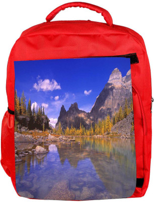 

Snoogg Eco Friendly Canvas Water Side Hills Designer Backpack Rucksack School Travel Unisex Casual Canvas Bag Bookbag Satchel 5 L Backpack(Red)