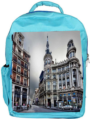 

Snoogg Eco Friendly Canvas Antique Buildings Designer Backpack Rucksack School Travel Unisex Casual Canvas Bag Bookbag Satchel 5 L Backpack(Blue)