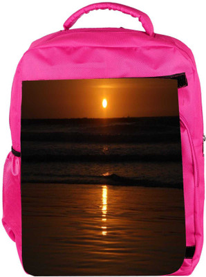 

Snoogg Eco Friendly Canvas Sunset Designer Backpack Rucksack School Travel Unisex Casual Canvas Bag Bookbag Satchel 5 L Backpack(Pink)