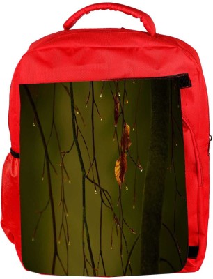 

Snoogg Eco Friendly Canvas Dew Drops In Trees Designer Backpack Rucksack School Travel Unisex Casual Canvas Bag Bookbag Satchel 5 L Backpack(Red)