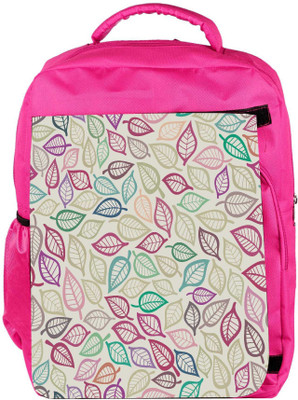 

Snoogg Eco Friendly Canvas Colorful Leaves Designer Backpack Rucksack School Travel Unisex Casual Canvas Bag Bookbag Satchel 5 L Backpack(Pink)