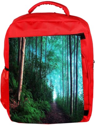 

Snoogg Eco Friendly Canvas Green Forest Designer Backpack Rucksack School Travel Unisex Casual Canvas Bag Bookbag Satchel 5 L Backpack(Red)