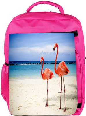 

Snoogg Eco Friendly Canvas Flamingos Designer Backpack Rucksack School Travel Unisex Casual Canvas Bag Bookbag Satchel 5 L Backpack(Pink)