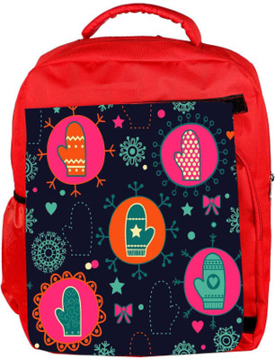 

Snoogg Eco Friendly Canvas Abstract Gloves Designer Backpack Rucksack School Travel Unisex Casual Canvas Bag Bookbag Satchel 5 L Backpack(Red)