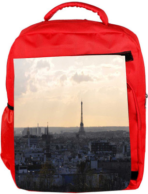 

Snoogg Eco Friendly Canvas Paris City Designer Backpack Rucksack School Travel Unisex Casual Canvas Bag Bookbag Satchel 5 L Backpack(Red)