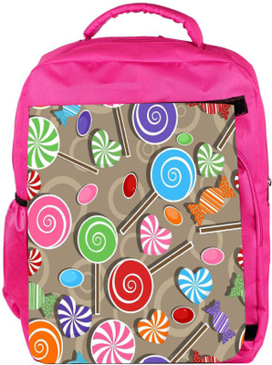 

Snoogg Eco Friendly Canvas Lollipop Designer Backpack Rucksack School Travel Unisex Casual Canvas Bag Bookbag Satchel 5 L Backpack(Pink)