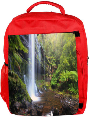

Snoogg Eco Friendly Canvas Waterfall In Force Designer Backpack Rucksack School Travel Unisex Casual Canvas Bag Bookbag Satchel 5 L Backpack(Red)