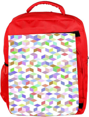 

Snoogg Eco Friendly Canvas Polygon Pattern 2470 Backpack Rucksack School Travel Unisex Casual Canvas Bag Bookbag Satchel 5 L Backpack(Red)
