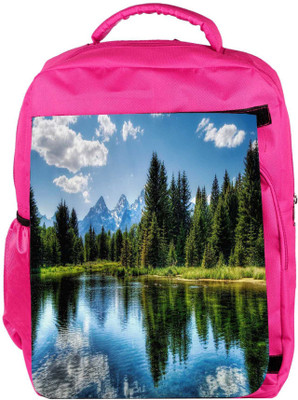 

Snoogg Eco Friendly Canvas Wavy Water Designer Backpack Rucksack School Travel Unisex Casual Canvas Bag Bookbag Satchel 5 L Backpack(Pink)