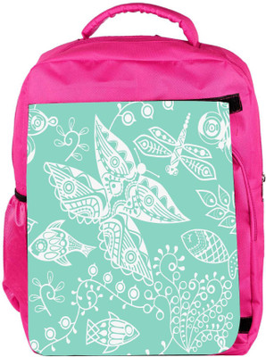 

Snoogg Eco Friendly Canvas White Butterfly Designer Backpack Rucksack School Travel Unisex Casual Canvas Bag Bookbag Satchel 5 L Backpack(Pink)