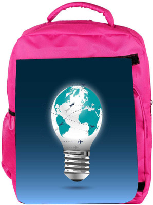 

Snoogg Eco Friendly Canvas Bulb Light Globe With Flying Planes Backpack Rucksack School Travel Unisex Casual Canvas Bag Bookbag Satchel 5 L Backpack(Pink)