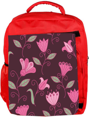 

Snoogg Eco Friendly Canvas Seamless Texture With Flowers And Butterflies Endless Floral Pattern Backpack Rucksack School Travel Unisex Casual Canvas Bag Bookbag Satchel 5 L Backpack(Red)