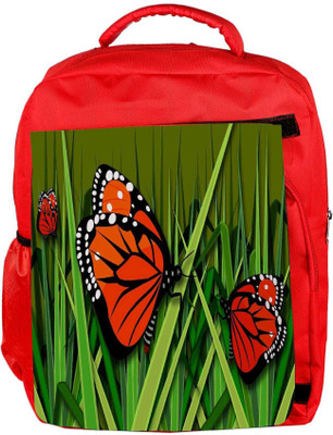 

Snoogg Eco Friendly Canvas Butterflies Designer Backpack Rucksack School Travel Unisex Casual Canvas Bag Bookbag Satchel 5 L Backpack(Red)