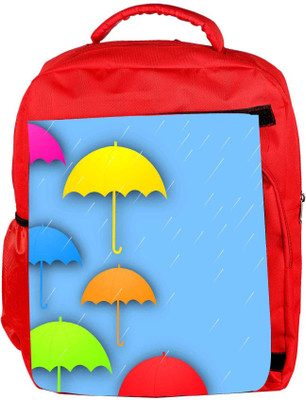 

Snoogg Eco Friendly Canvas Abstract Rainy Season Background With Colorful Umbrella And Raindrops Backpack Rucksack School Travel Unisex Casual Canvas Bag Bookbag Satchel 5 L Backpack(Red)