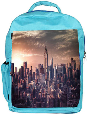 

Snoogg Eco Friendly Canvas Pin Point Building Designer Backpack Rucksack School Travel Unisex Casual Canvas Bag Bookbag Satchel 5 L Backpack(Blue)