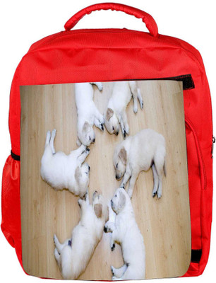 

Snoogg Eco Friendly Canvas Cute Dog Puppies Designer Backpack Rucksack School Travel Unisex Casual Canvas Bag Bookbag Satchel 5 L Backpack(Red)
