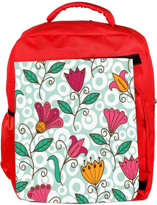 

Snoogg Eco Friendly Canvas Seamless Texture With Flowers And Butterflies Endless Floral Pattern Backpack Rucksack School Travel Unisex Casual Canvas Bag Bookbag Satchel 5 L Backpack(Red)