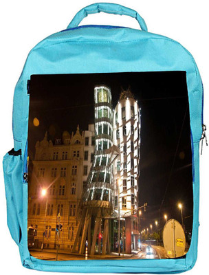 

Snoogg Eco Friendly Canvas Abstract Buildings Designer Backpack Rucksack School Travel Unisex Casual Canvas Bag Bookbag Satchel 5 L Backpack(Blue)