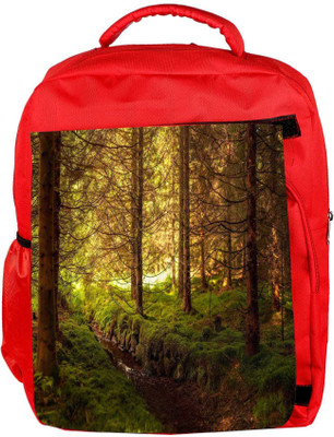 

Snoogg Eco Friendly Canvas Dried Yellow Forest Designer Backpack Rucksack School Travel Unisex Casual Canvas Bag Bookbag Satchel 5 L Backpack(Red)