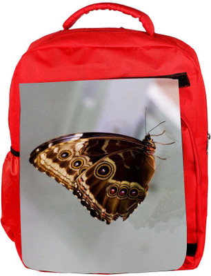 

Snoogg Eco Friendly Canvas Butterfly Blue Morpho Backpack Rucksack School Travel Unisex Casual Canvas Bag Bookbag Satchel 5 L Backpack(Red)