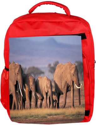 

Snoogg Eco Friendly Canvas Parental Elephant Designer Backpack Rucksack School Travel Unisex Casual Canvas Bag Bookbag Satchel 5 L Backpack(Red)