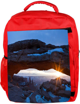 

Snoogg Eco Friendly Canvas Snow Mountain Designer Backpack Rucksack School Travel Unisex Casual Canvas Bag Bookbag Satchel 5 L Backpack(Red)